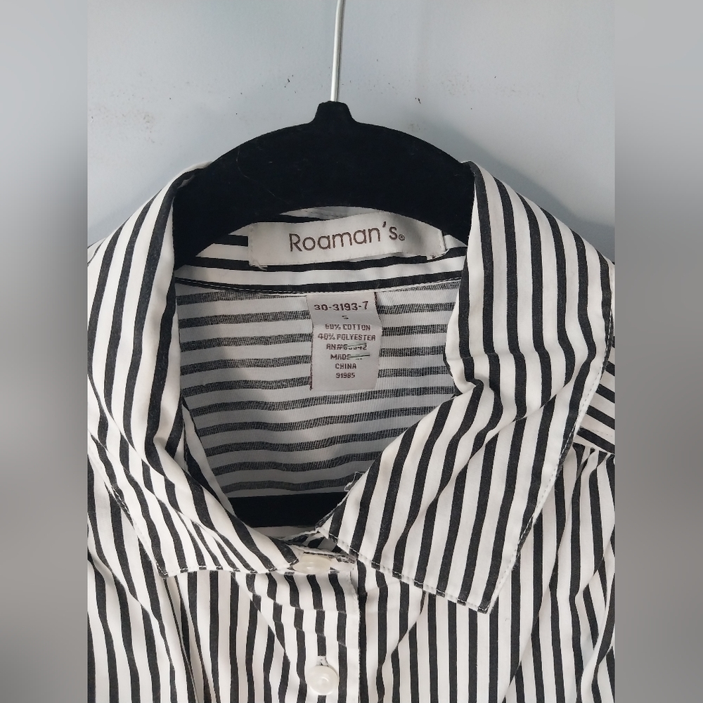 Pin strip long line shirt